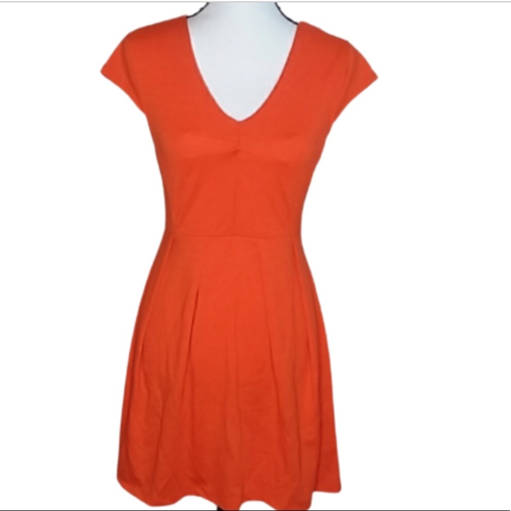 Altar'd State orange Pleated Pirouette Fit & Flare dress size sz